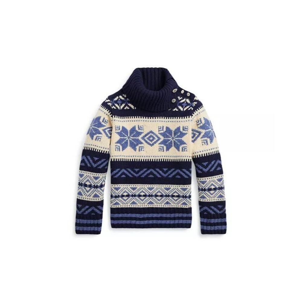 NWT Polo Ralph Lauren TODDLER Girls SWEATER 2,3  Fair Isle WOOL BLEND CHUNKY new